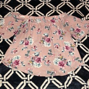 Pink Floral off the shoulder shirt